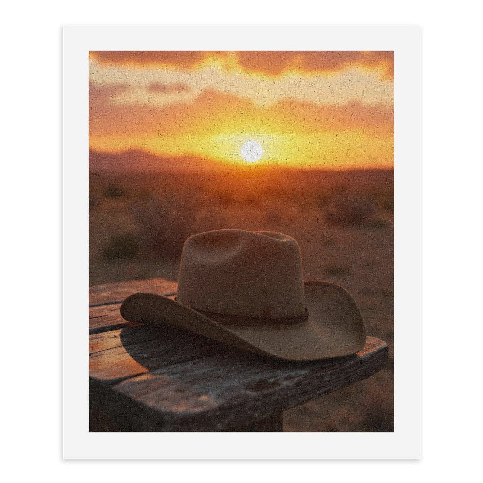 Paint By Numbers Kit for Adults Beginner - Western Sunset Cowboy Hat Desert DIY Canvas Painting Kits for Adults, Frameless Paint By Number for Adults for Home Wall Decor 16x20 Inch