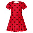 thumbnail image 5 of Robe pour Filles Enfant Filles Été à Pois Ajustée Douce Respirante à Manches Courtes Robe Décontractée Robe Enfant Fille Rouge 10 Ans-13 Ans, 5 of 5