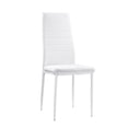 thumbnail image 4 of Modern Dining Chairs Set of 2pc White Metal Finish Faux Leather Upholstered Dining Furniture, 4 of 6