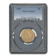 1854 $5 Liberty Gold Half Eagle MS-61 PCGS