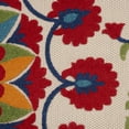 thumbnail image 4 of Nourison Aloha Floral Easy Care Flatweave High-Low Indoor Outdoor Round Rug Red/Multi 710 x 7'10", 4 of 12