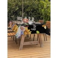 thumbnail image 2 of Outdoor Tablecloth with Umbrella Hole and Zipper, Spring Dog Rectangle Table Cloth 60x84 Inch Waterproof Tablecloth, Black Watercolor Botanical Floral Sunflower Picnic Table Cover for Patio Camping, 2 of 7