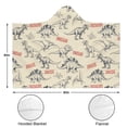 thumbnail image 3 of Wearable Blanket,Beige Dinosaurs Text Pattern Hooded Wearable Flannel Blanket for Adults & Teens with Buckle,Winter Poncho Shawl Wrap Cape,60"x80", 3 of 5