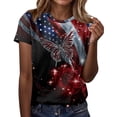 thumbnail image 2 of 2026 250th Anniversary of USA: Women's CrewNeck Short Sleeve Shirt Celebration Patriotic Flag Print 1776-2026 Tshirt, Vintage Commemorative Women's Long Sleeve Shirt 4th of July Dark Gray XXL, 2 of 6