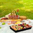 thumbnail image 7 of 5 Pack Extra Large Divided Catering Trays with Lids 14 x 7.7 x 1.6 Inch Charcuterie Board with Lid, 7 of 7