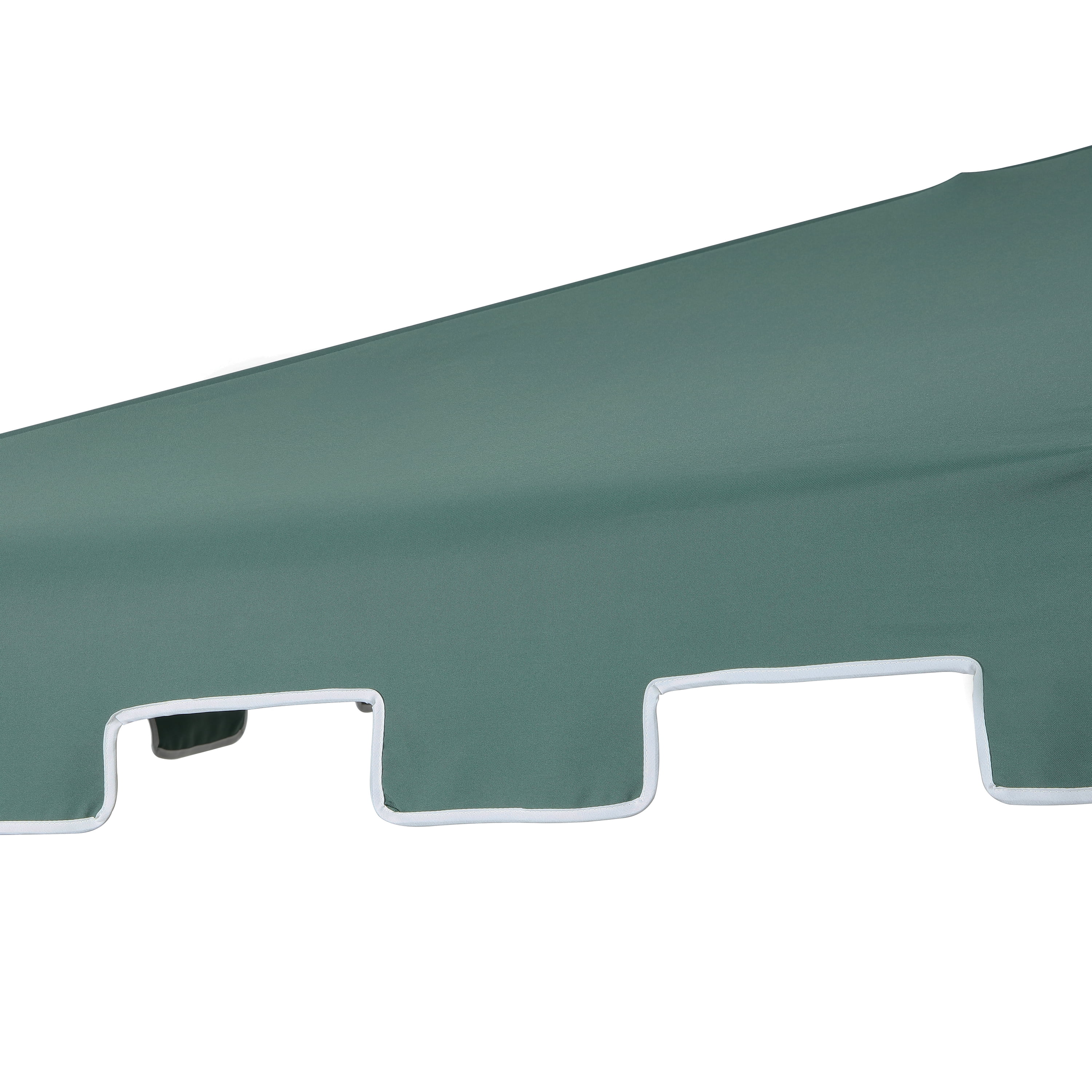 JONATHAN Y Sidney 9 ft. Half Market Patio Umbrella, Classic Mid-Century Rectangular with Crank, Wind Vent and UV Protection, Green/White