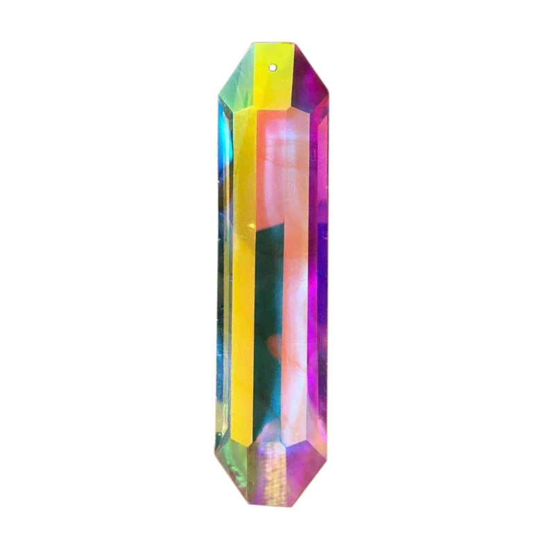 5Pc Pink Crystal Glass Prism 1.5'' Chandelier Lamp Parts Hanging DIY Pendant 