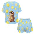 thumbnail image 5 of Yuyamidu Lemon Capybara Sleepwear 2 Piece Comfy Soft Nightwear Lounge Sets Summer Casual Comfy Loungewear Ladies Pjs with Pocket for Women, 5 of 7