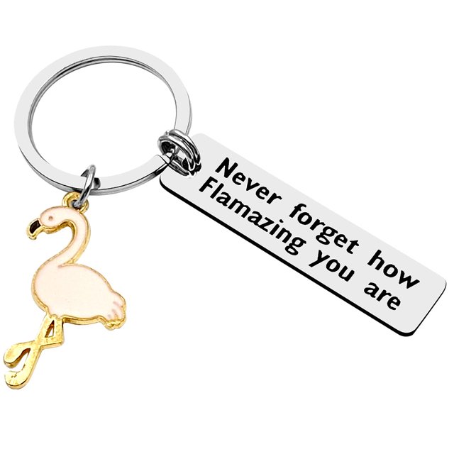Flamingo Keychain - Embrace Your Flamazing Self! Perfect Gift for Flamingo Lovers, Friends, and Graduates. Stay Inspired with this Motivational Keyring.