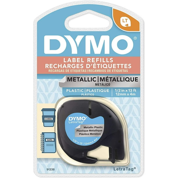 Dymo LetraTag 91338 Metallic Tape 0.5 Inch x 13 1 Roll Label Tape
