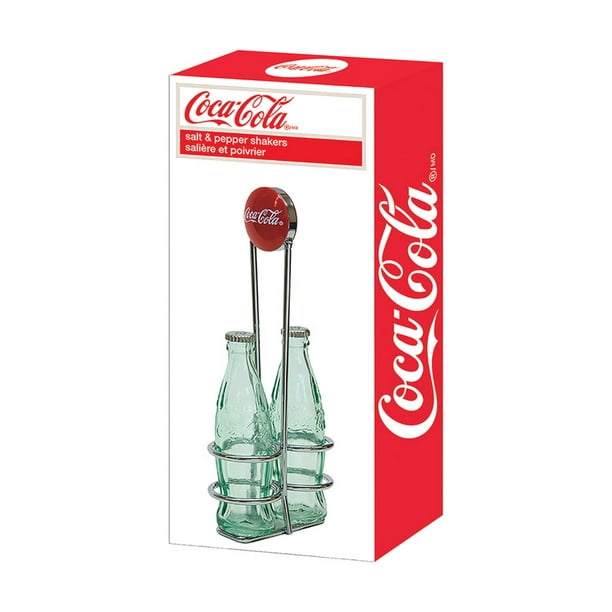 TableCraft CocaCola Clear Salt and Pepper Shakers w/Rack Case Of 6