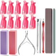 thumbnail image 1 of Kit de herramientas para quitar esmalte de uñas, raspador de cutículas triangular, empujador de cutículas, pinza para cutículas, cortaúñas, pinzas para quitar esmalte de uñas, pinzas dobles Afortunado Sencillez, 1 of 5