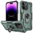 thumbnail image 1 of ELEHOLD Rugged Case for iPhone 13 Pro Max 6.7",360° Rotatable Ring Holder Stand Compatible with Magnetic Car Mount Military-Grade Shockproof Cover Hybrid Armor Phone Case,Darkgreen, 1 of 8
