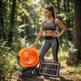 thumbnail image 6 of Lenkho Rechargeable Solar Powered Fan, Misting Desk Fan, Portable Camping Fan with Solar Panel, Battery Operated Powered Outdoor Tent Fans for Camping Essentials Accessories, 6 of 6
