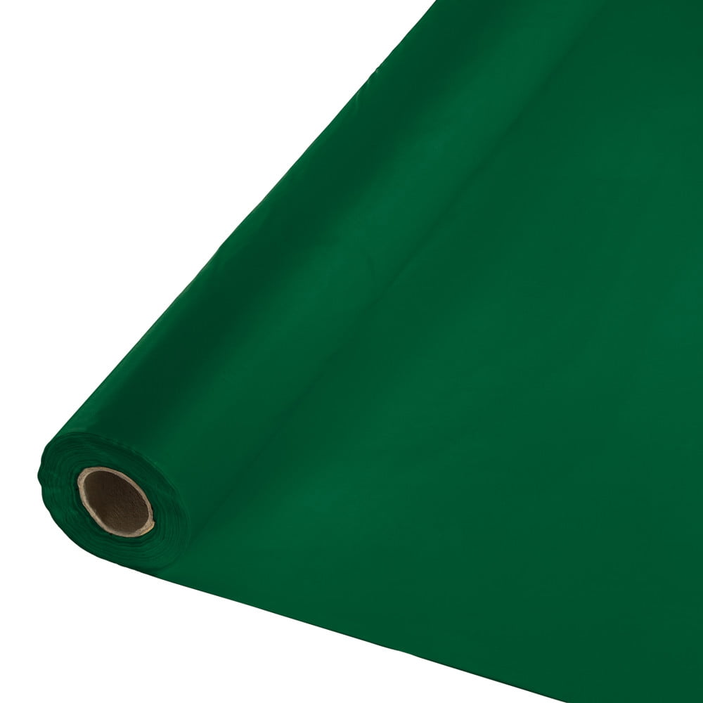 Pack of 2 Hunter Green Disposable Banquet Party Table Cloth Rolls 100