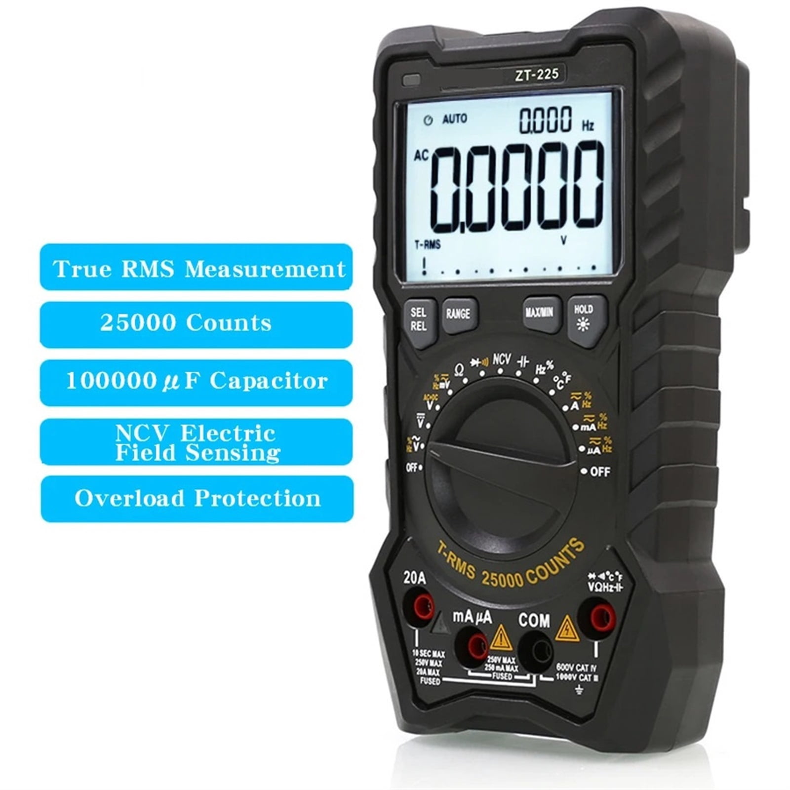 25000 Count ZT-225 High Precision Automatic Range Intelligent Multimeter, Universal Meter ,Accurate and Speed