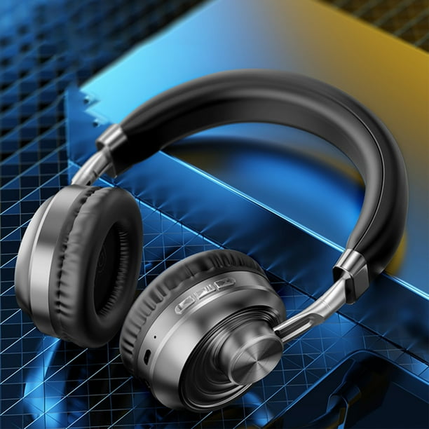 Auriculares metálicos inteligentes inalámbricos con cancelación de ruido, plegables, Bluetooth, para música, deportes, con amplio alcance de espera, auriculares inalámbricos para juegos.