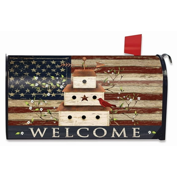 Briarwood Lane Patriotic Birdhouse Mailbox Cover