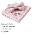 thumbnail image 4 of Bow Ties for Men, Men's Paisley Pre-tied Bowties Cufflinks Sets Adjustable Bowtie Pocket Square Set, 4 of 6
