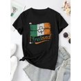 thumbnail image 2 of Ireland Flag & Clover Graphic Print T-Shirt for Women, Casual Crew Neck Short Sleeve Tee, Polyester Knit Fabric with Medium Stretch, All Season Comfort Fit Top, 2 of 6