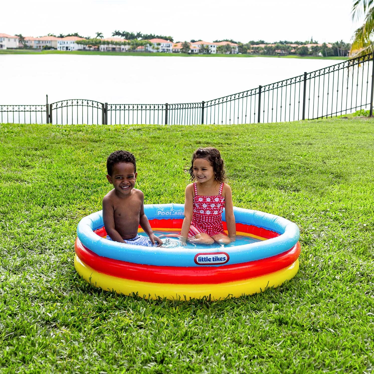 Odash Little Tikes 3-Ring Inflatable Kiddie Pool LT6045LT1 - Multicolor, 4 ft Round