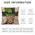 thumbnail image 5 of Ullo0ord Cow Throw Pillow Covers St. Patrick's Day Adorable Animals Dairy Cattle with Black Green Clover Shamrock Hat Pillow Cases Home Decor Watercolor Cushion Cover 24x24in, 5 of 5