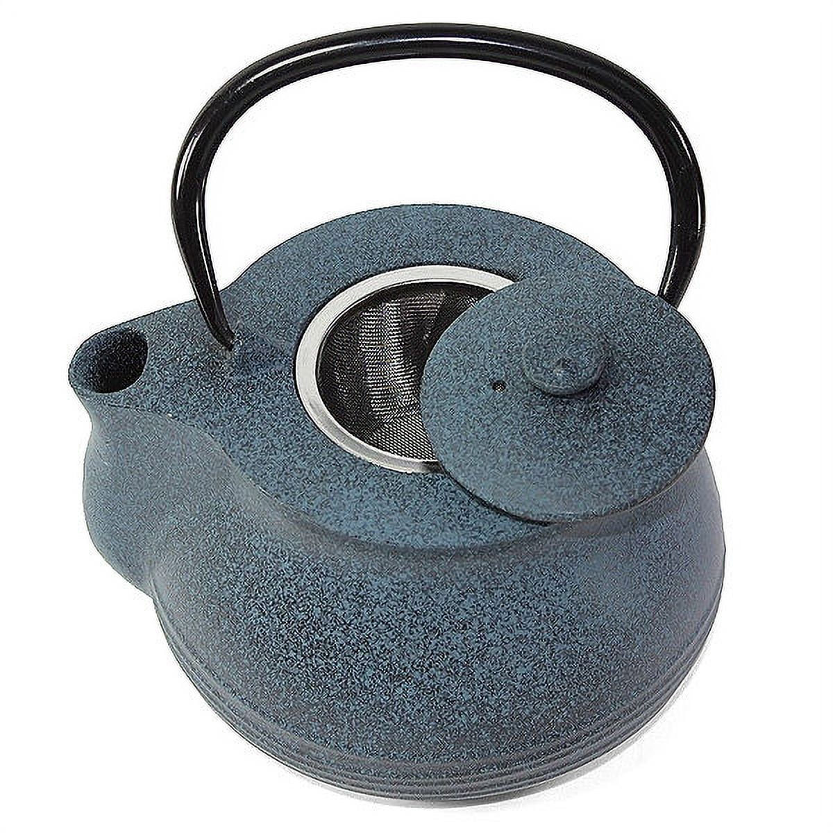 Smiling Juju 24 fl oz Blue Japanese Cast Iron Teapot Tetsubin with Infuser Filter Kitchen