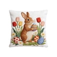 thumbnail image 2 of Funda de almohada de pelusa corta de 45 cm | Bonita funda de cojín decorativa bordada | Suave y cómoda funda de cojín para sofá | Decoración multicolor de Pascua para el hogar | Decoración p, 2 of 5