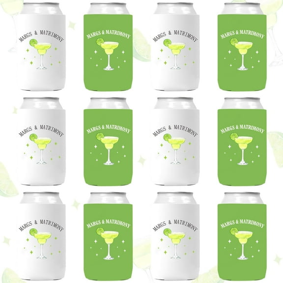 12Pcs Margs & Matrimony Themed Bachelorette Can Coolers Sleeves Margs and Matrimony Lnsulated Beverage Sleeves Bridal Shower Party Favors for Hen Party  Bridesmaids Wedding Decor Supplies