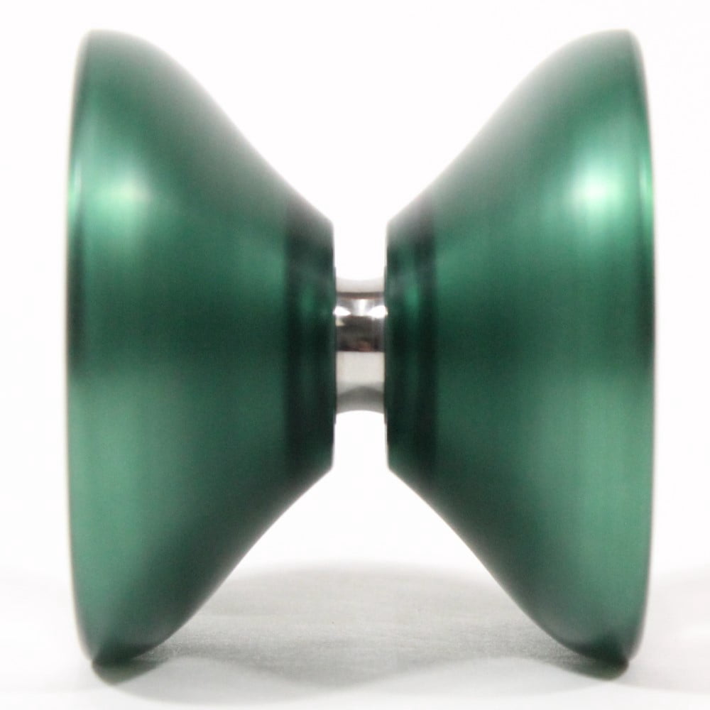 SENSE YOYO Anti-Mono 02 Yo-Yo - Aluminum with PC - Multi-Material YoYo (Grass Green PC + Glossy Silver)