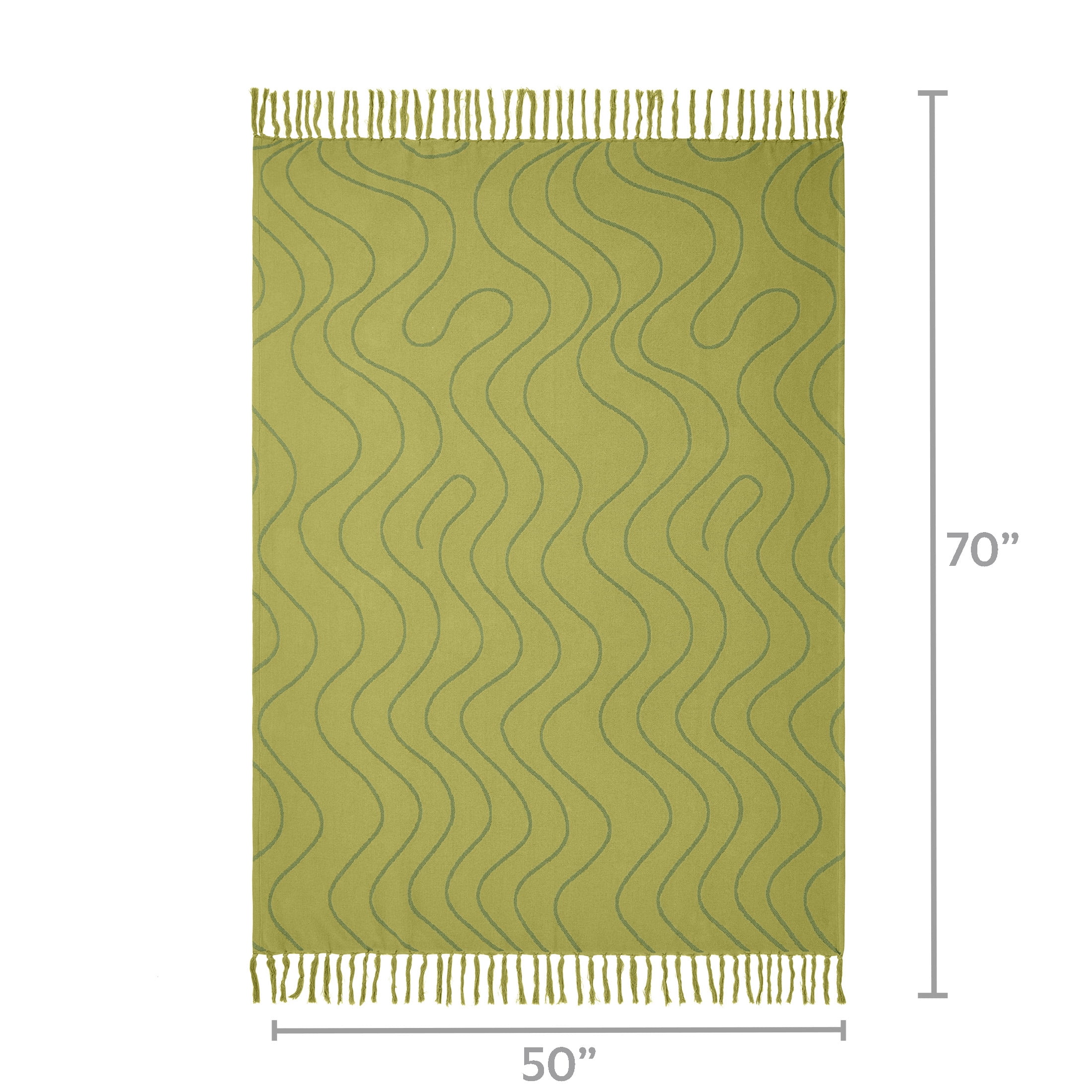 Temi Coker for Walmart Jacquard Throw, 50" x 70", Green