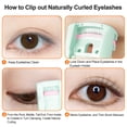 thumbnail image 4 of Eyelash Curler Tool With Extra Silicone Replacement Pads Portable Plastic Eyelash Curler,Green, 4 of 5