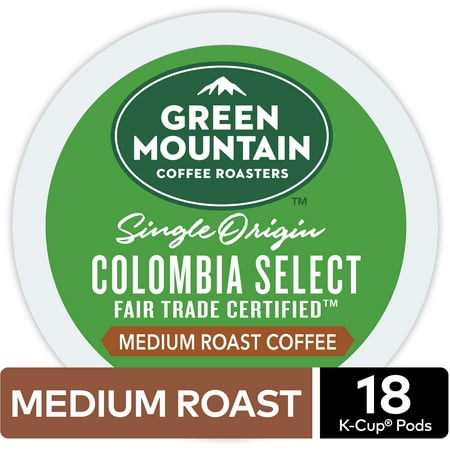 Green Mountain Coffee Colombian Fair Trade Select, Keurig K-Cup Pod, Medium Roast, 18