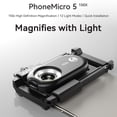 thumbnail image 4 of Portable Smartphone Microscope with 200X Magnification, Adjustable CPL Polarizer, 12 LED Light Modes, 6 UV Lights, Universal Clip for Various Mobile Devices, Built-in 100mAh Battery, Ideal for, 4 of 6