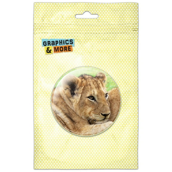 Lion Lying Down Pinback Button Pin Badge