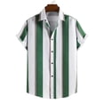 thumbnail image 2 of Chemise Décontractée à Manches Courtes Rayée pour Hommes Mode Ample Grande Taille, 2 of 9