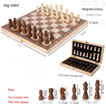 thumbnail image 4 of Juego de ajedrez - Juego de piezas de tablero de ajedrez de madera - Tablero de ajedrez plegable de 29x29 cm para almacenamiento - Juegos educativos de estrategia para niños y adultos, 4 of 5