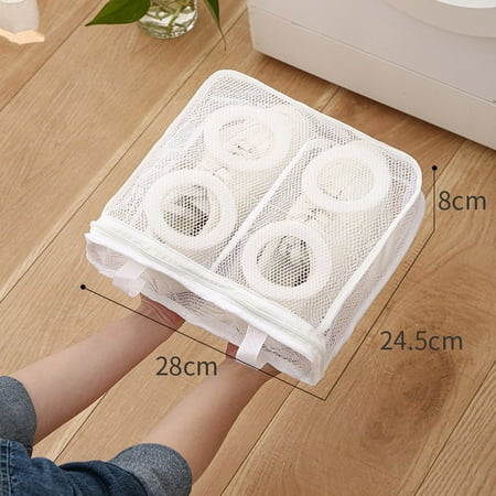 

JSSH Laundry Bag Shoes Washing Drying Separated Mesh Sneakers Protective Pouch