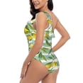 thumbnail image 4 of Picia Lemon Pattern Women's One Piece Swimsuits,One Shoulder Swimwear Asymmetric ,Ruffle Monokinis Bathing Suits,High Waisted Flattering Bathing Suits-Medium, 4 of 8
