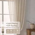 thumbnail image 4 of Boho Lace Curtains 45 Inches 2 Panel Light Filtering Privacy Tassel & Geometry Crochet Semi Sheer Curtain Drapes For Bedroom Living Dining Room Rod Pocket Vintage French Country Beige, 4 of 9