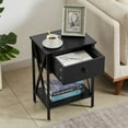 thumbnail image 6 of 3-Piece Bedroom Size with Queen Platform Bed Frame and 2 Black Nightstands, 6 of 8