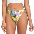 thumbnail image 1 of Balery Tropical Pineapples Tangas de Algodón para Mujer con Estampado – Ropa Interior Sexy, Transpirable, G-string-X-Small, 1 of 6