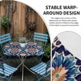 thumbnail image 2 of Orange Blue Round Tablecloth for 45-54 Inch Tables,Fitted Table Cover with Elastic Edge,Morocco Boho Abstract Floral Ethnic Tribal Waterproof Outdoor Table Cloth Protector for Patio Garden Dinner, 2 of 9