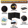 thumbnail image 2 of Storage Standard Student Desk Dividers Classroom Privacy Desktop Partition 4 Pack Black, 2 of 10