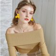 thumbnail image 4 of Boho Flower Stud Earrings for Women Elegant Flower Pearl Stud Earrings Trendy Pearl Statement Flower Earrings Colorful Floral Earrings Wedding Bridal Spring Summer Holiday Jewelry Gifts, 4 of 7