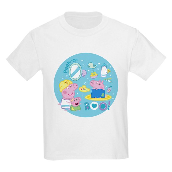 CafePress - Peppa Pig: Bath Time Kids T Shirt - Light Classic Kids Graphic, Short Sleeve T-Shirt, Sizes XS-XL