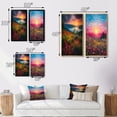 thumbnail image 4 of Designart "Magic Moonlight Blossoms under Full Moon I" Lake Framed Wall Art Set Of 2 - Lake House Pink Gallery Wall Frame Set For Home Decor, 4 of 6
