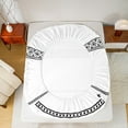 thumbnail image 4 of Manfei Western Aztec Sheet Set Twin, White Black Bed Sheets Set Twin Size, Tribal Geometric Twin Sheet Sets, Microfiber Room Decoration, 3pcs, 4 of 7