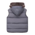 thumbnail image 5 of GYRATEDREAM Toddler Boys Girls Hooded Puffer Vest Padded Warm Winter Jacket Lightweight Sleeveless Bear Ears Zipper Up Coat for 4-5Y Gray, 5 of 6