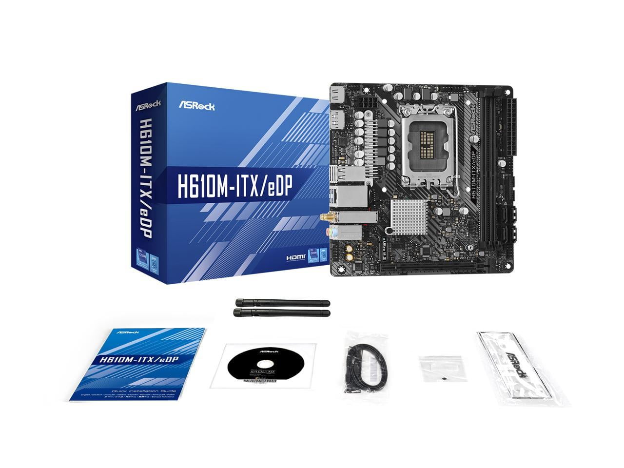 【国内正規品】 Intel 1700 LGA H610M-ITX/eDP ASRock H610 DDR4 6Gb/s SATA3 マザーボード